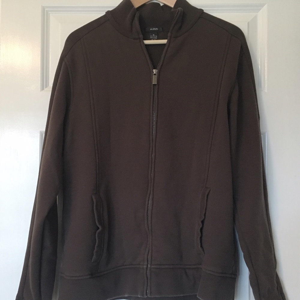 Alfani Brown Zip Sweatshirt - Sz M